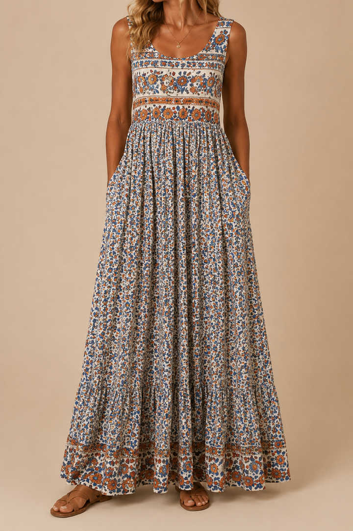 Raqual - Robe Longue à Imprimé Floral Avec Poches