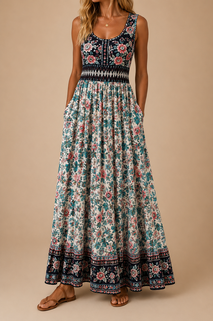 Raqual - Robe Longue à Imprimé Floral Avec Poches