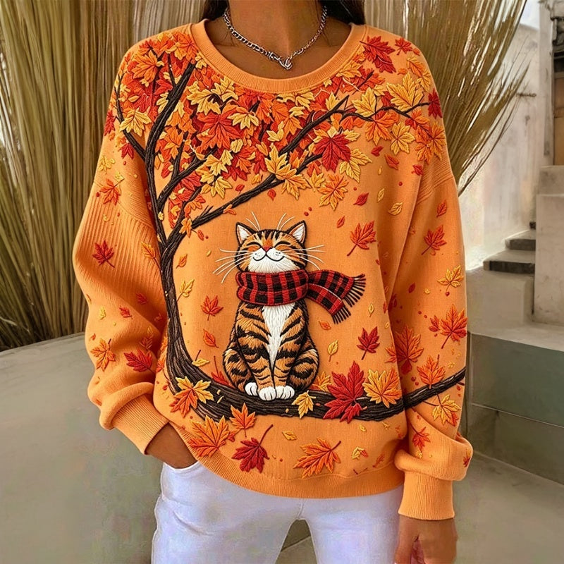Jivina - Sweat-Chemise Décontracté Avec Imprimé Chat