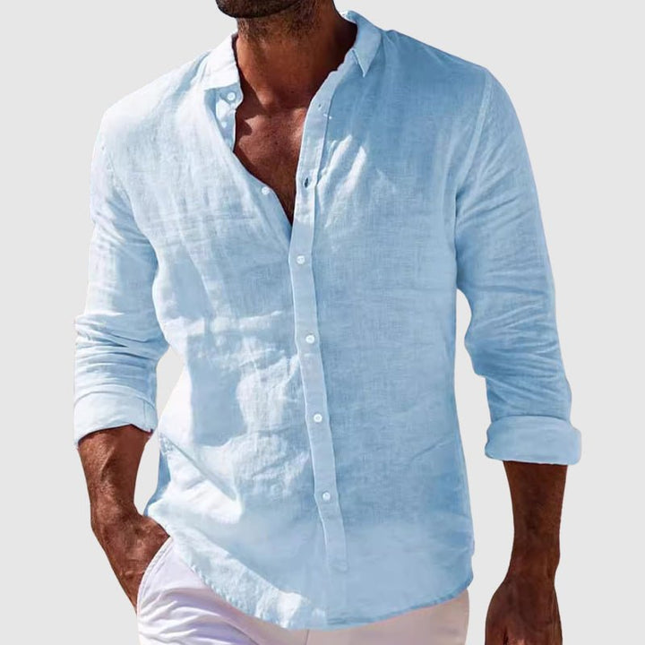 Derrik - Chemise élégante En Lin d'inspiration Côtière