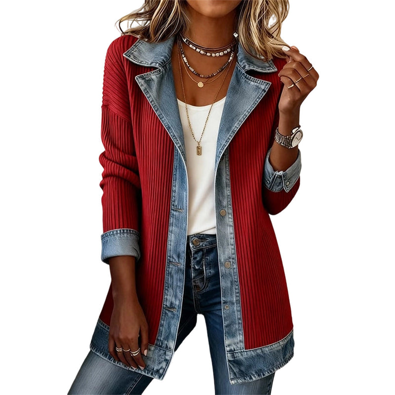 Cendall - Cardigan Tendance en Jean