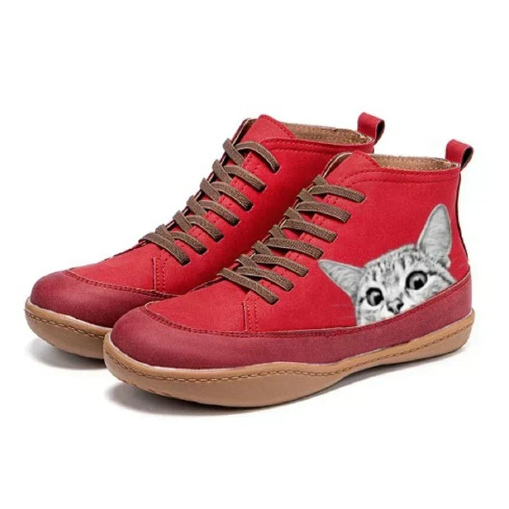 Fenna - Bottines en Cuir Pour Les Amoureux Des Chats
