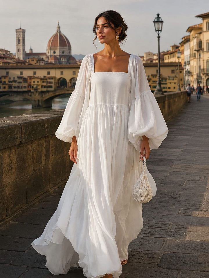 Synila - Robe Prestige à Manches Lanterne