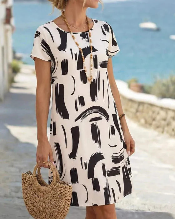 Kline - Robe À Manches Courtes À Motifs Abstraits