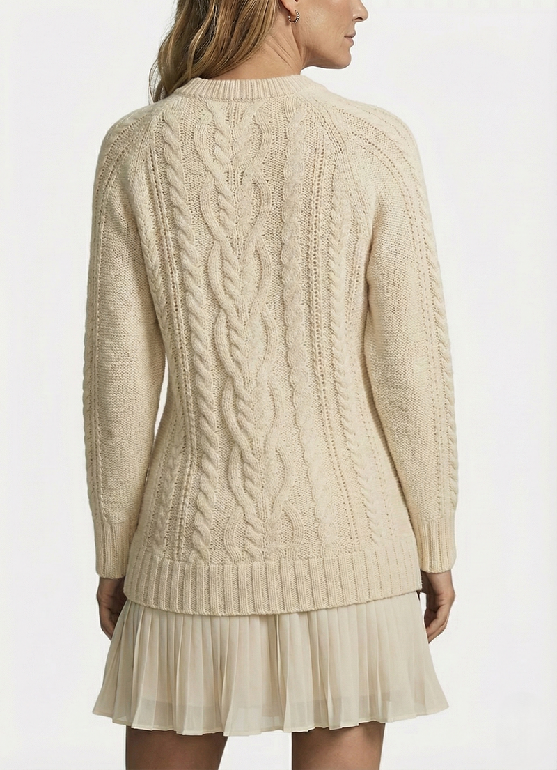 Dilin - Robe-pull en Maille Avec Motif Torsadé