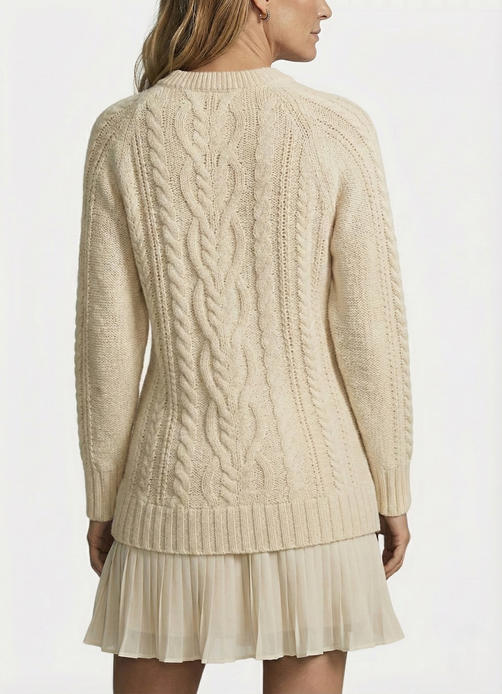 Dilin - Robe-pull en Maille Avec Motif Torsadé
