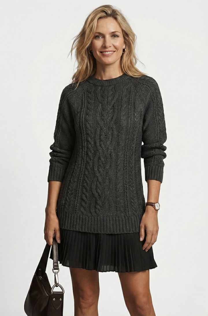 Dilin - Robe-pull en Maille Avec Motif Torsadé