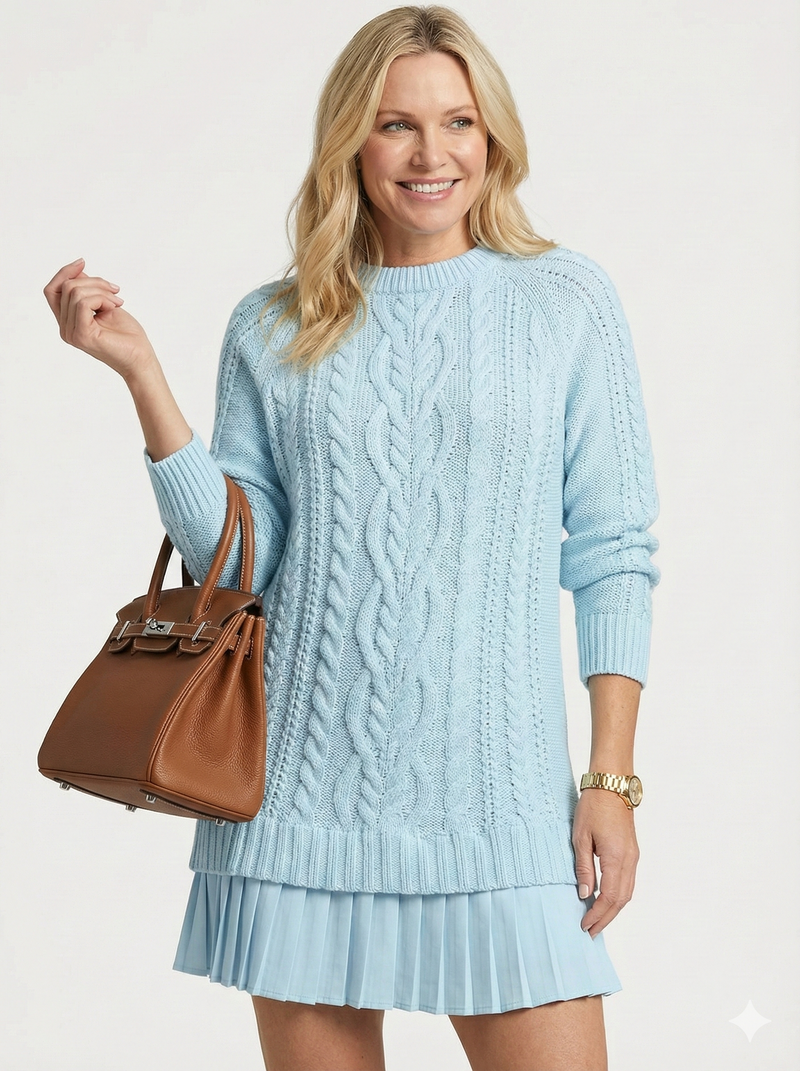 Dilin - Robe-pull en Maille Avec Motif Torsadé