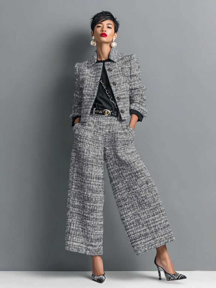 Aderet - Veste À Manches Longues Élégante Et Pantalon Décontracté