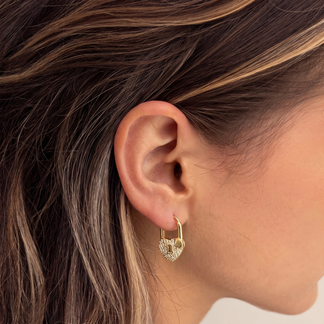 Koolen -  Boucles D'oreilles Mini-anneaux  Heartlock
