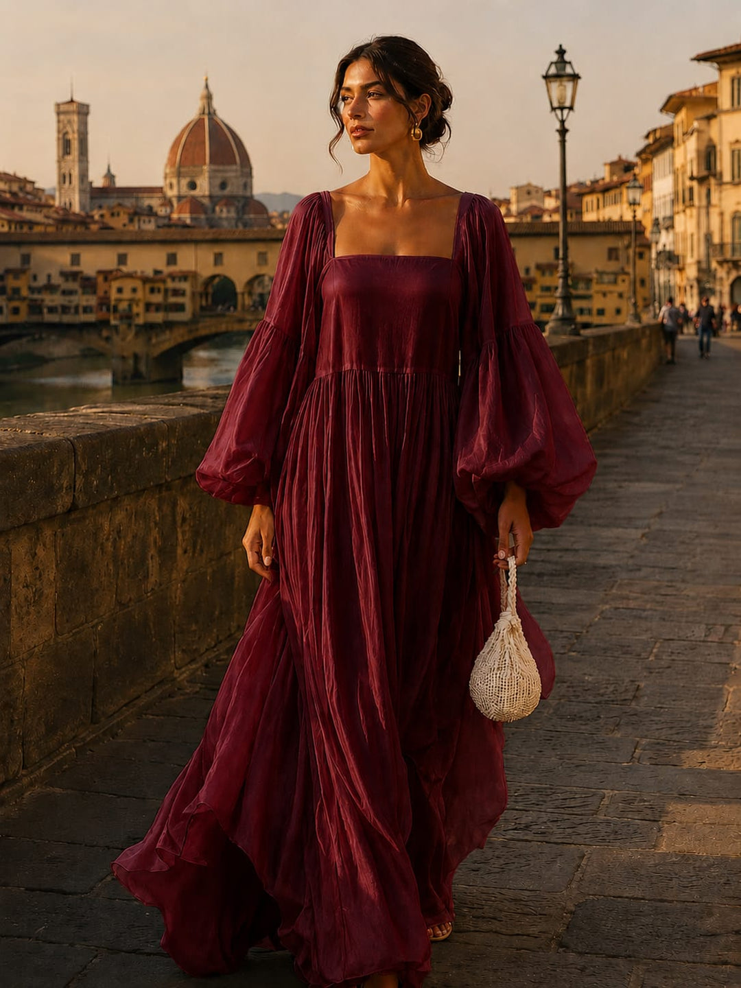 Synila - Robe Prestige à Manches Lanterne