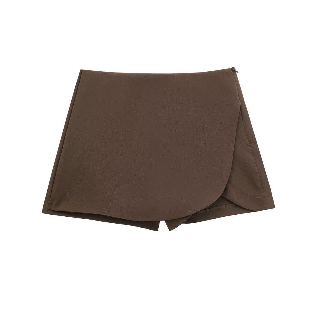 Shavina - Mini-Jupe-Short Portefeuille à Taille Haute