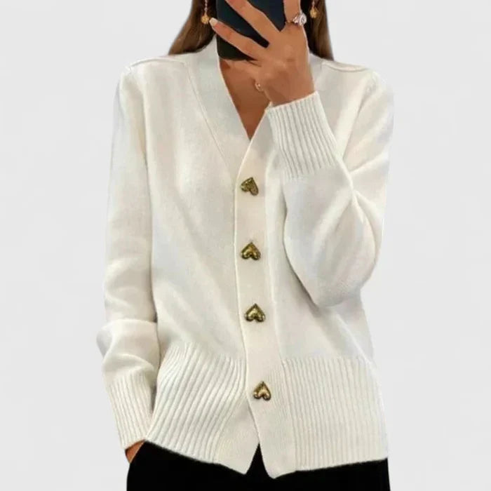 Lyddia - Cardigan Avec Bouton en Forme De Cœur