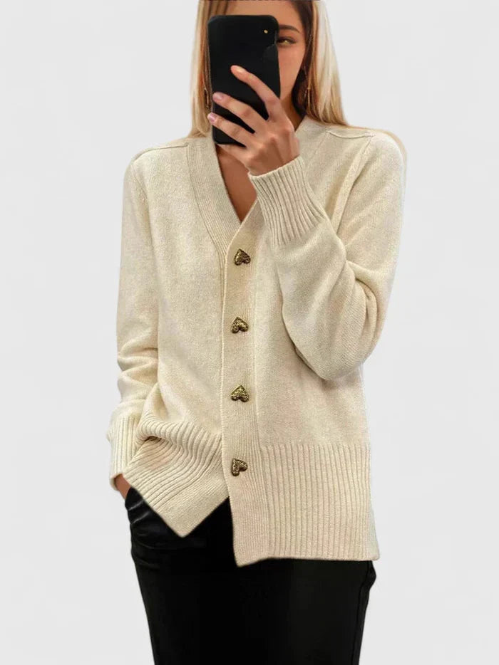 Lyddia - Cardigan Avec Bouton en Forme De Cœur