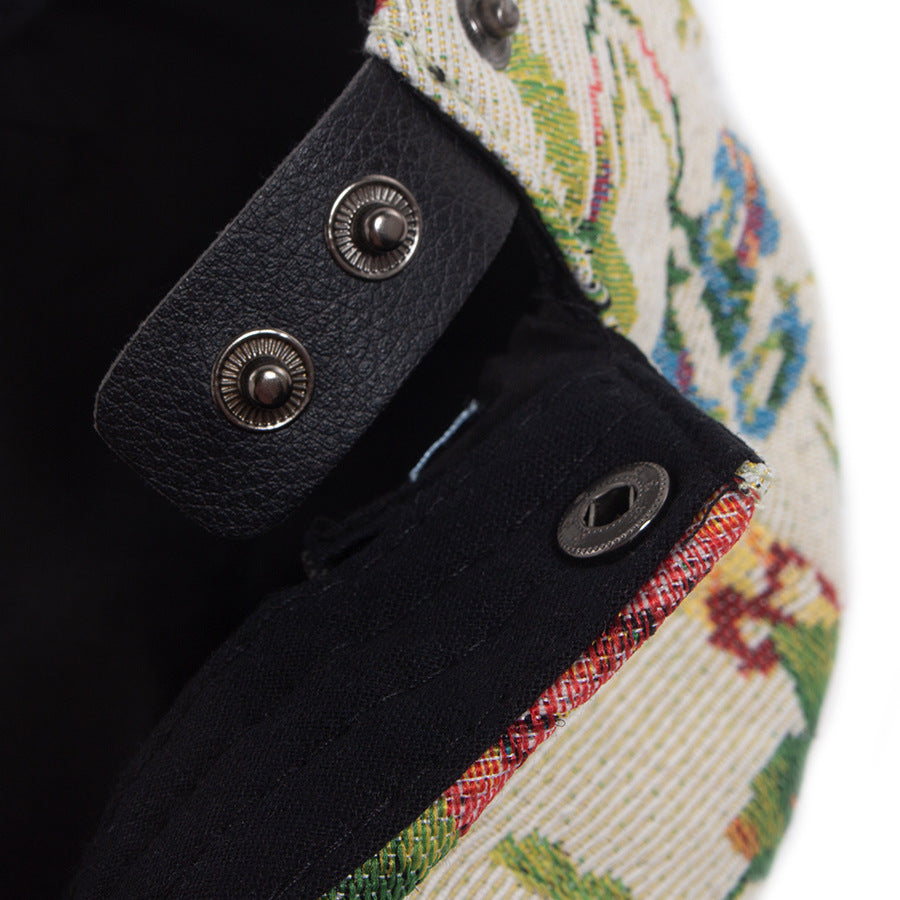 Sekou - Casquette Plate Tissée À Motif Floral