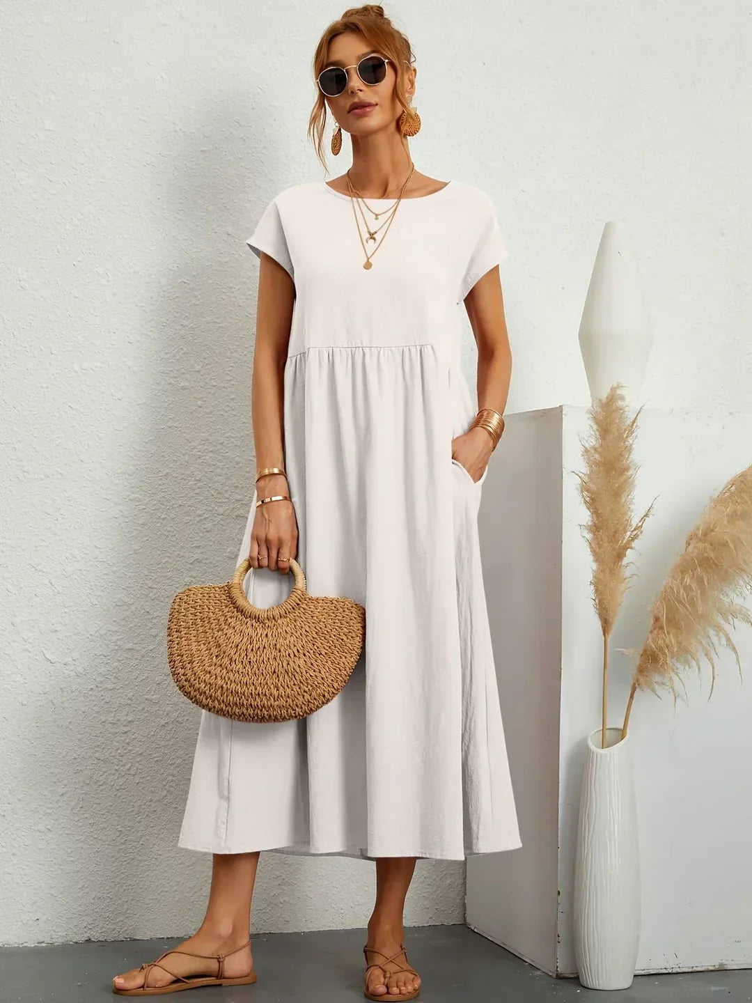 Neila - Robe Longue Ample Avec Poche