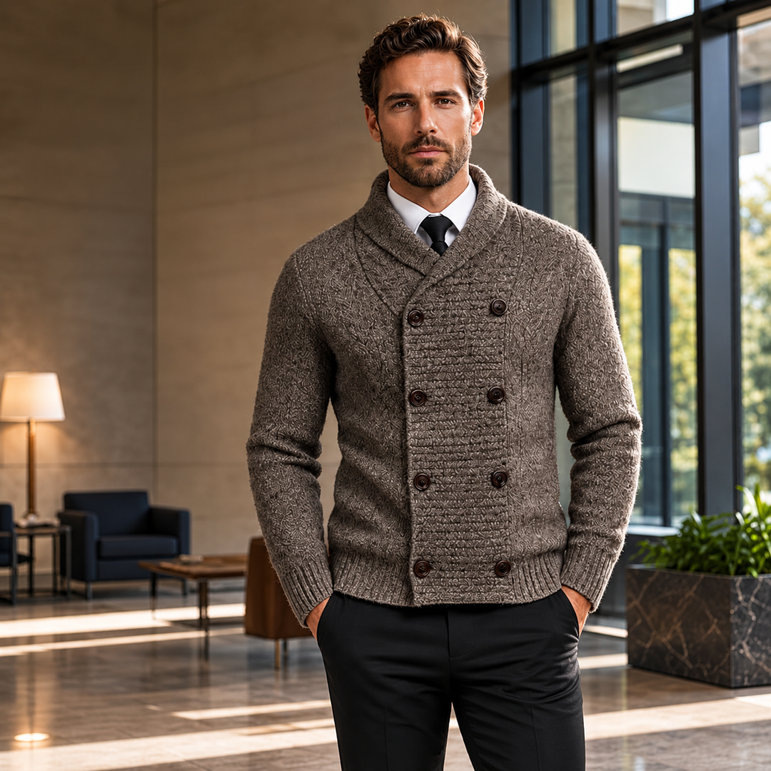 Jibran - Cardigan en Maille À Double Boutonnage