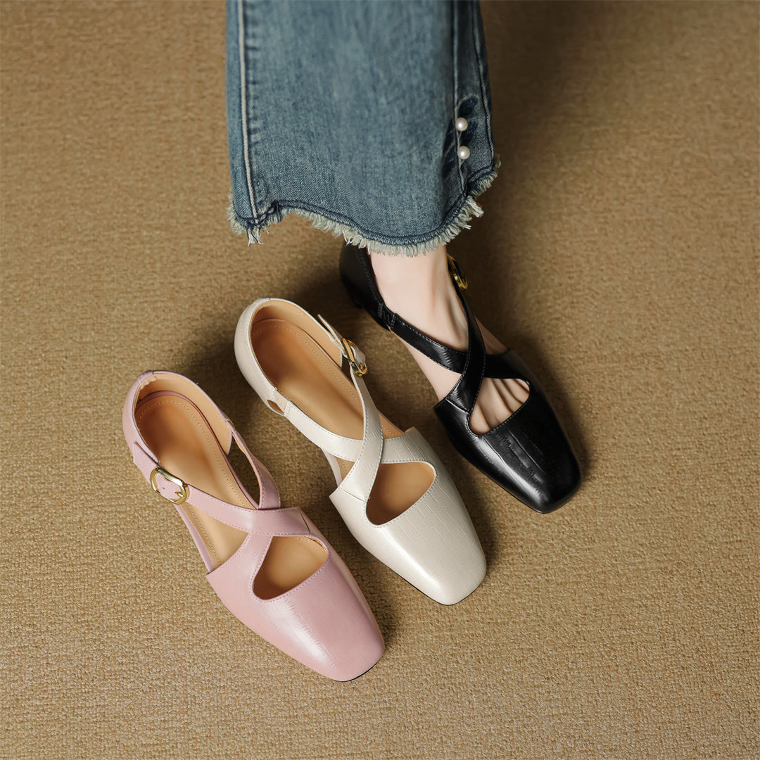 Malena - Chaussures À Lanières Croisées en Cuir