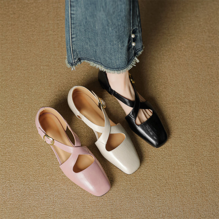 Malena - Chaussures À Lanières Croisées en Cuir