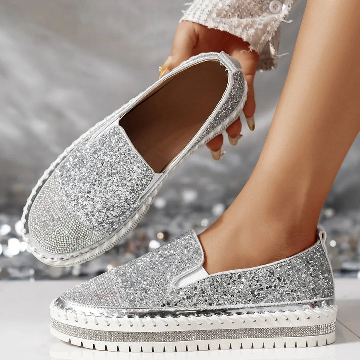 Lizka - Mocassins à Semelle Compensée Avec Paillettes et Strass