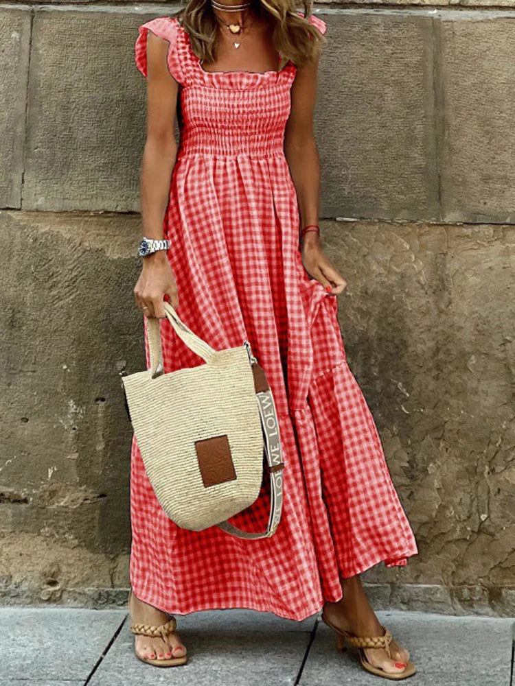 Jayne - Robe Longue Sans Manches À Encolure Carrée