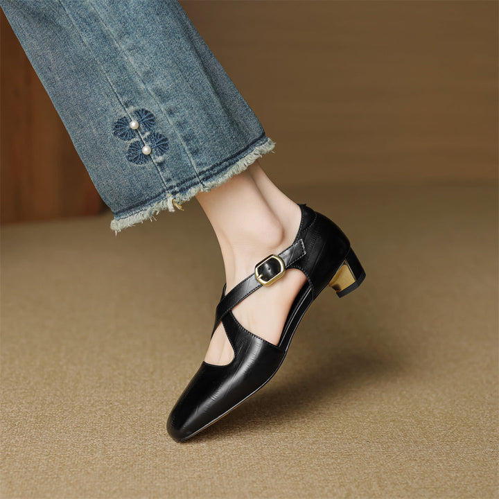 Malena - Chaussures À Lanières Croisées en Cuir