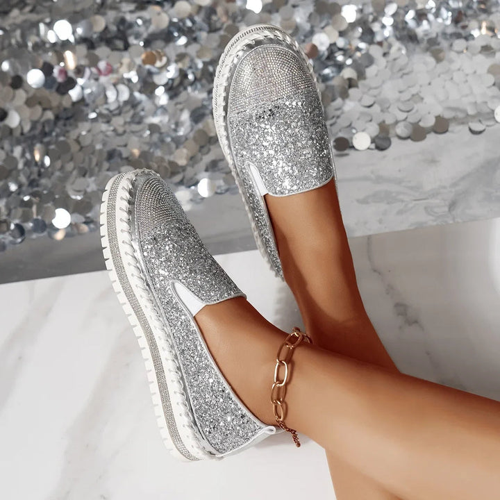 Lizka - Mocassins à Semelle Compensée Avec Paillettes et Strass