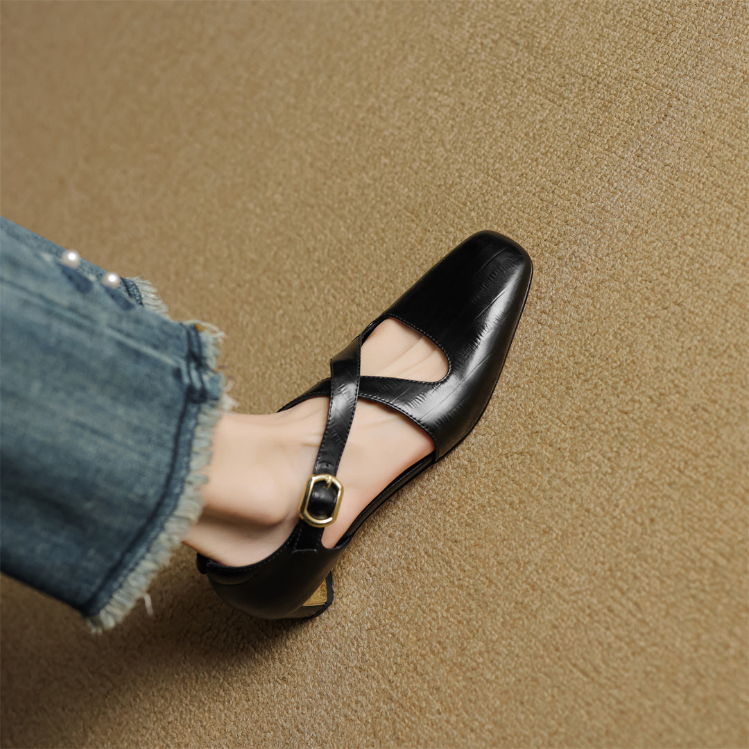Malena - Chaussures À Lanières Croisées en Cuir