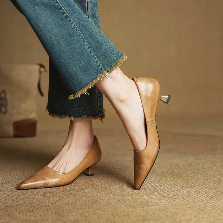 Samra - Escarpins en Cuir Véritable
