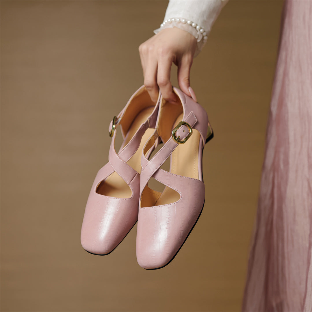 Malena - Chaussures À Lanières Croisées en Cuir