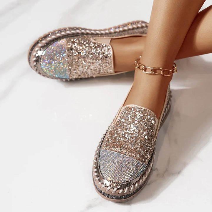 Lizka - Mocassins à Semelle Compensée Avec Paillettes et Strass