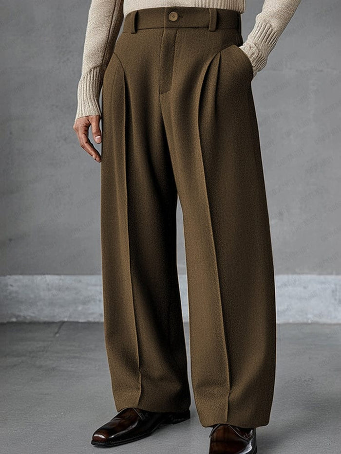 Joelina - Pantalon Ajusté À Taille Haute Plissé Et À Jambes Larges