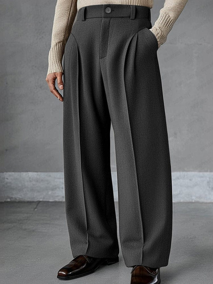 Joelina - Pantalon Ajusté À Taille Haute Plissé Et À Jambes Larges