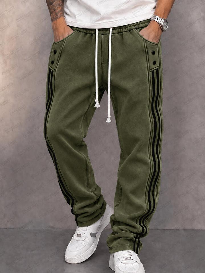 Danley - Pantalon De Jogging Décontracté en Simili-daim À Bande Latérale