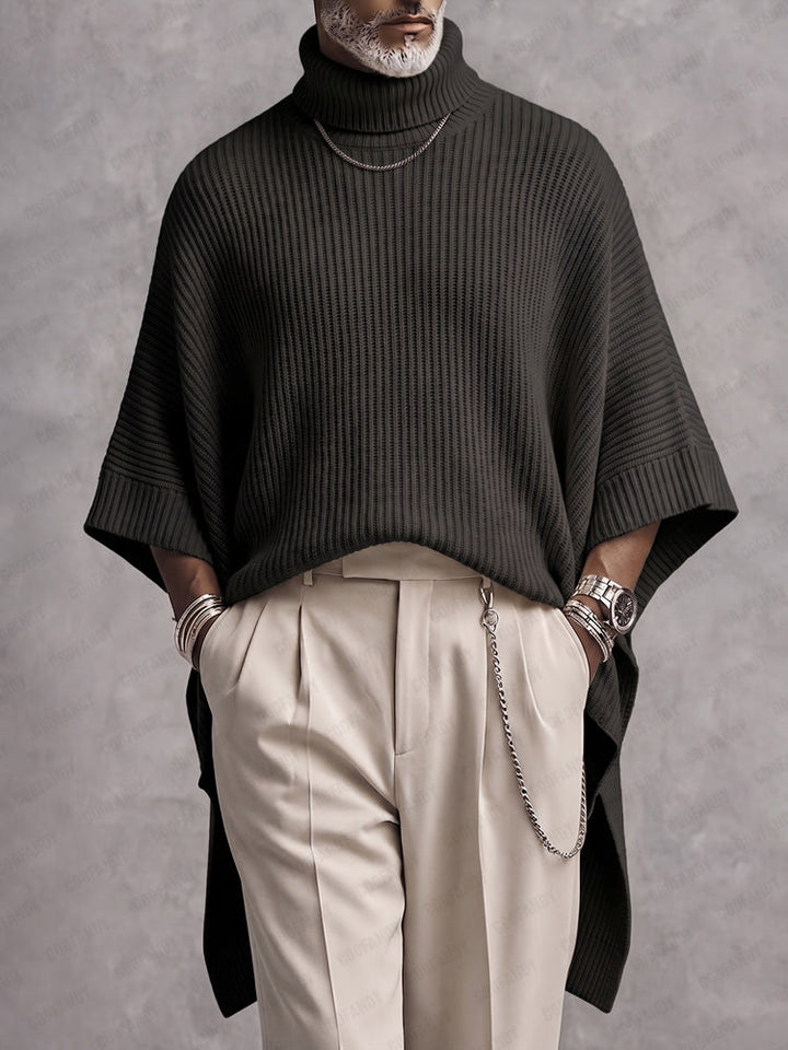 Joash - Pull Poncho À Col Roulé Oversize À Côtes