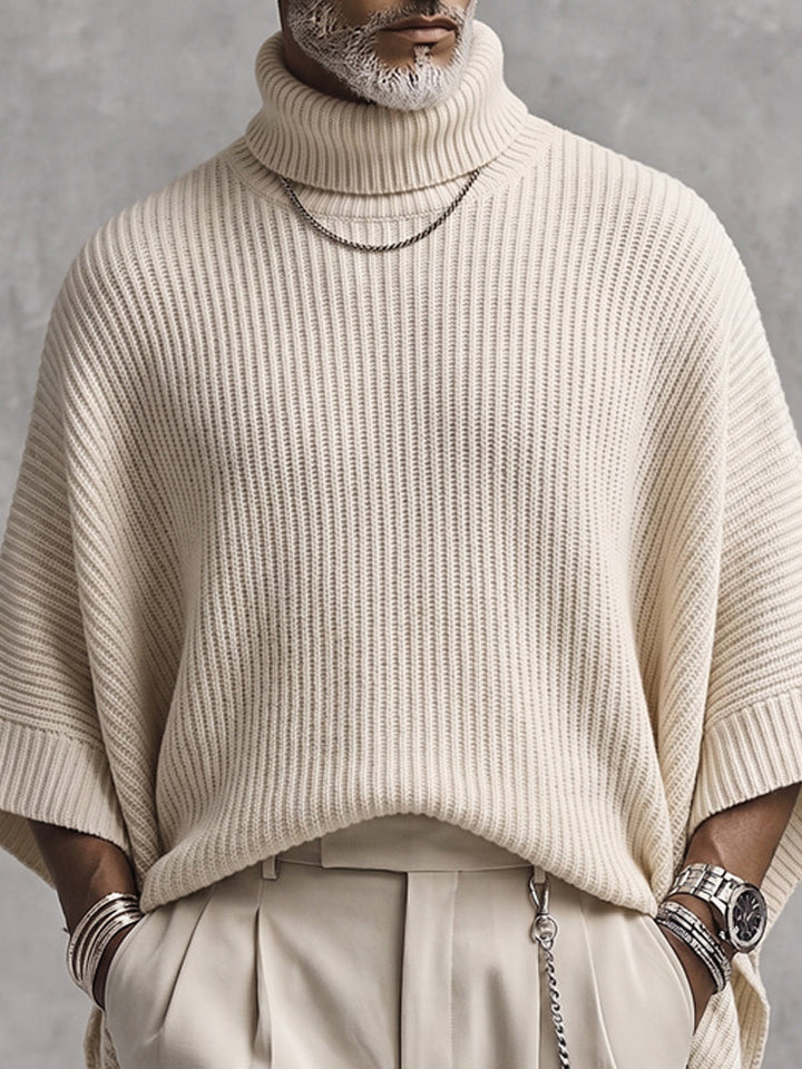 Joash - Pull Poncho À Col Roulé Oversize À Côtes