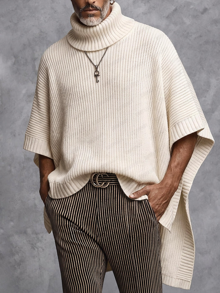 Joash - Pull Poncho À Col Roulé Oversize À Côtes