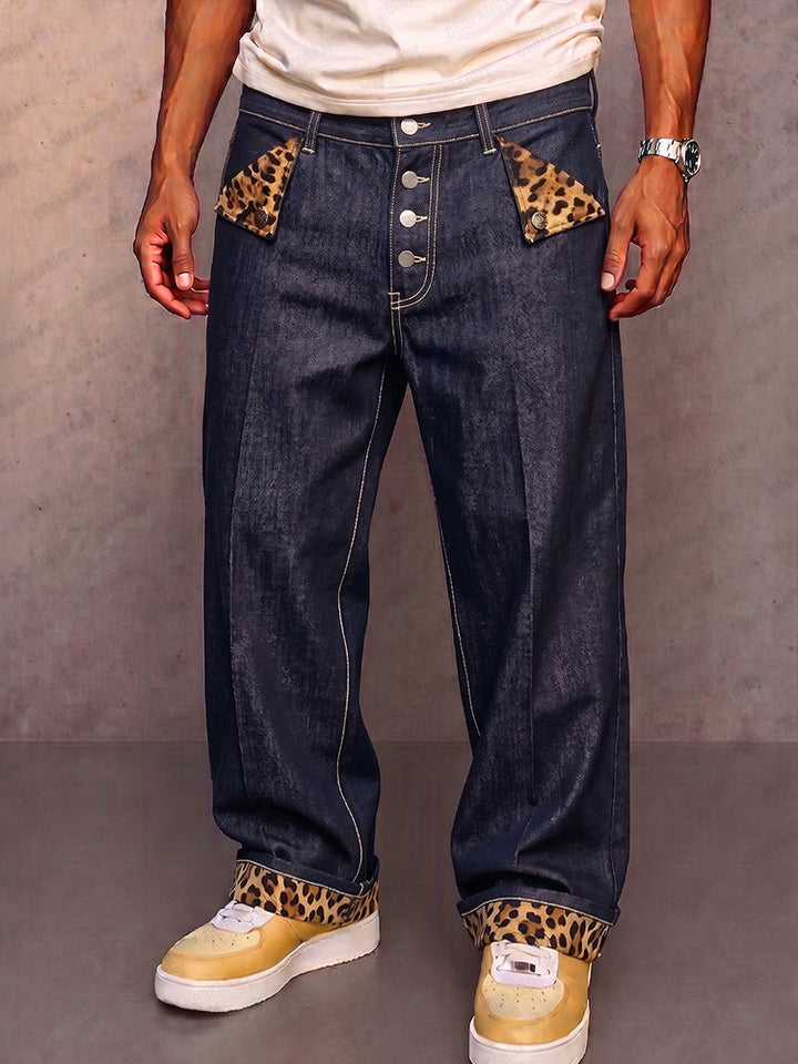 Klymz - Pantalon en Faux Denim À Empiècements Contrastés