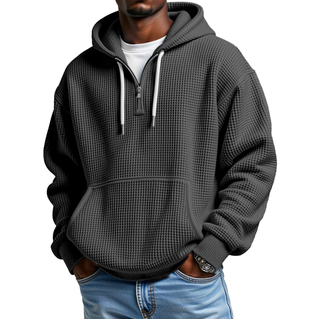 Mackenzie - Waffle Knitted Long Sleeve Hoodie