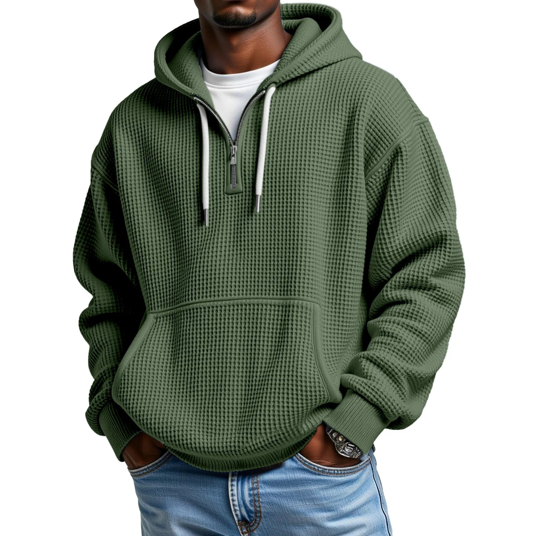 Mackenzie - Waffle Knitted Long Sleeve Hoodie