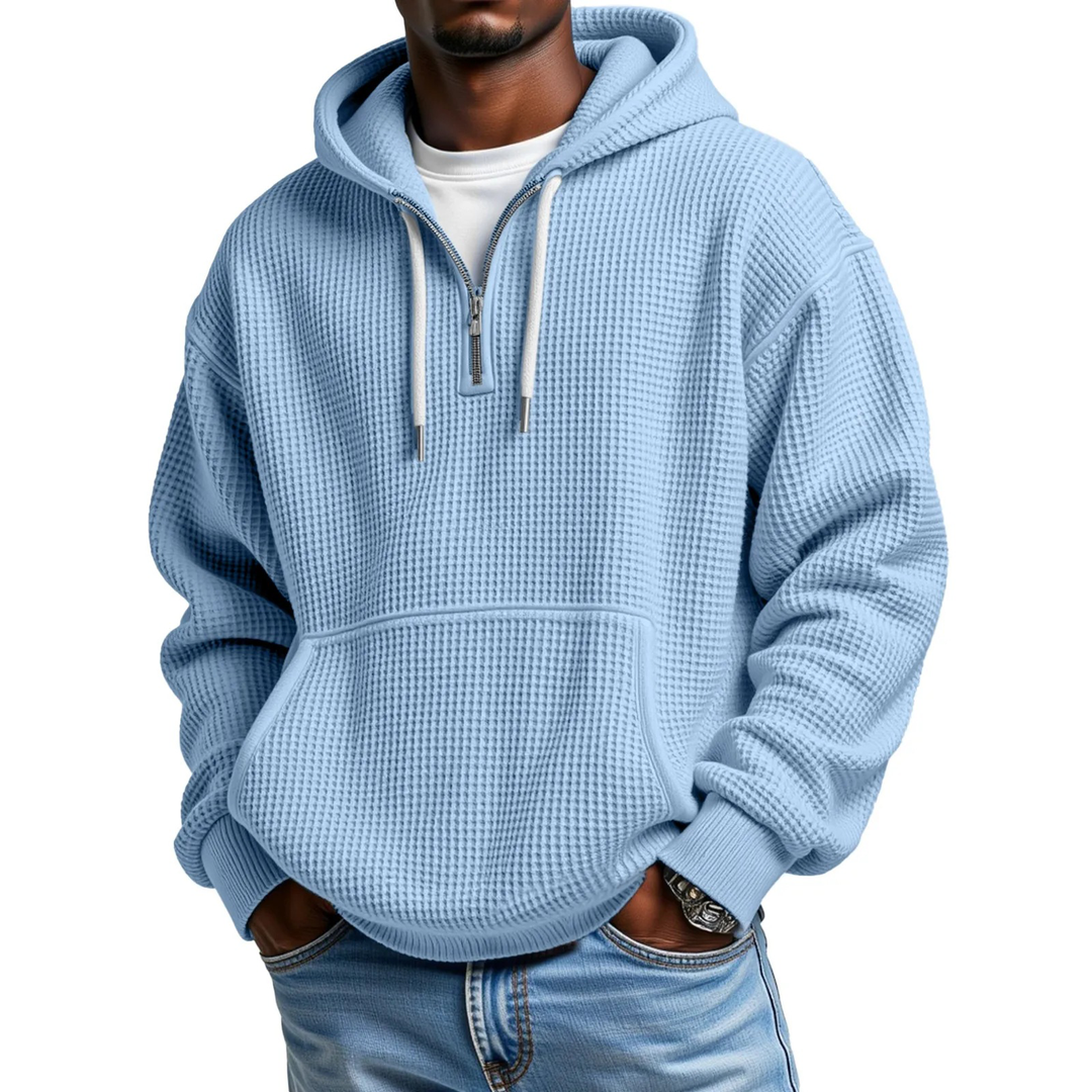 Mackenzie - Waffle Knitted Long Sleeve Hoodie