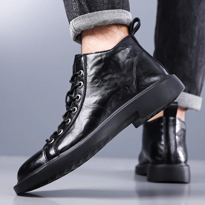 Ailton - Bottes en Cuir À Lacets