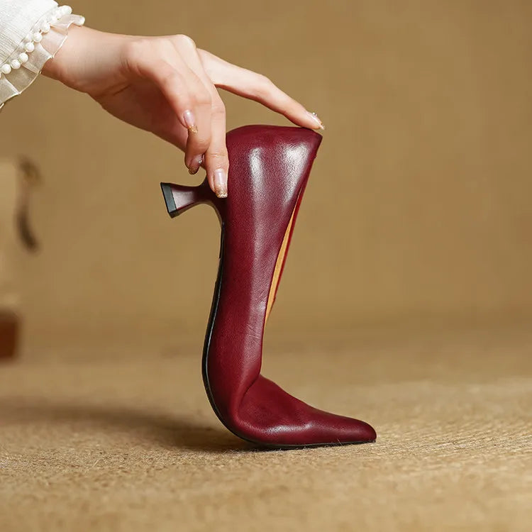 Samra - Escarpins en Cuir Véritable