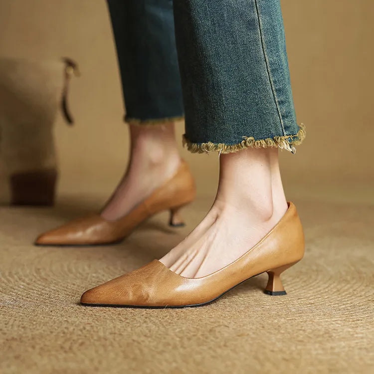 Samra - Escarpins en Cuir Véritable