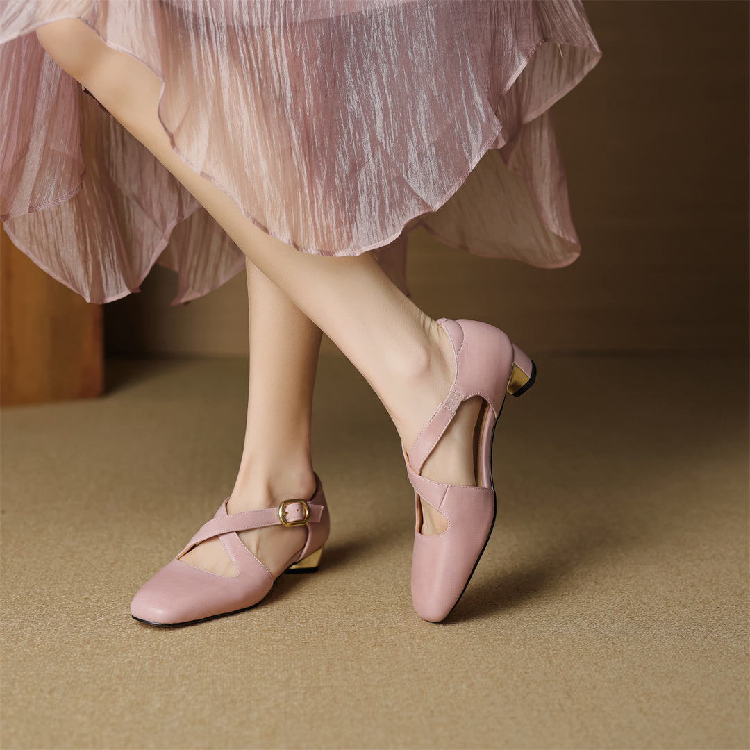 Malena - Chaussures À Lanières Croisées en Cuir