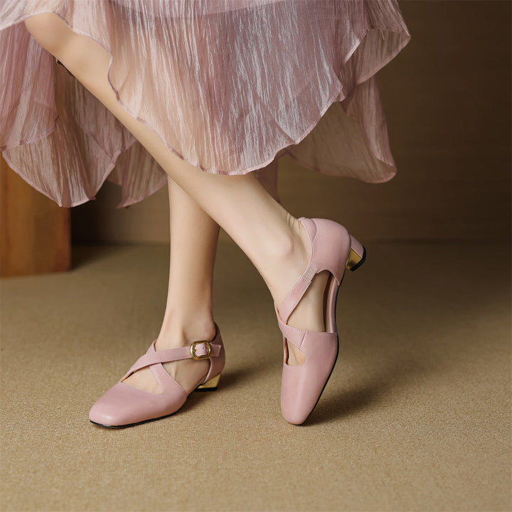 Malena - Chaussures À Lanières Croisées en Cuir