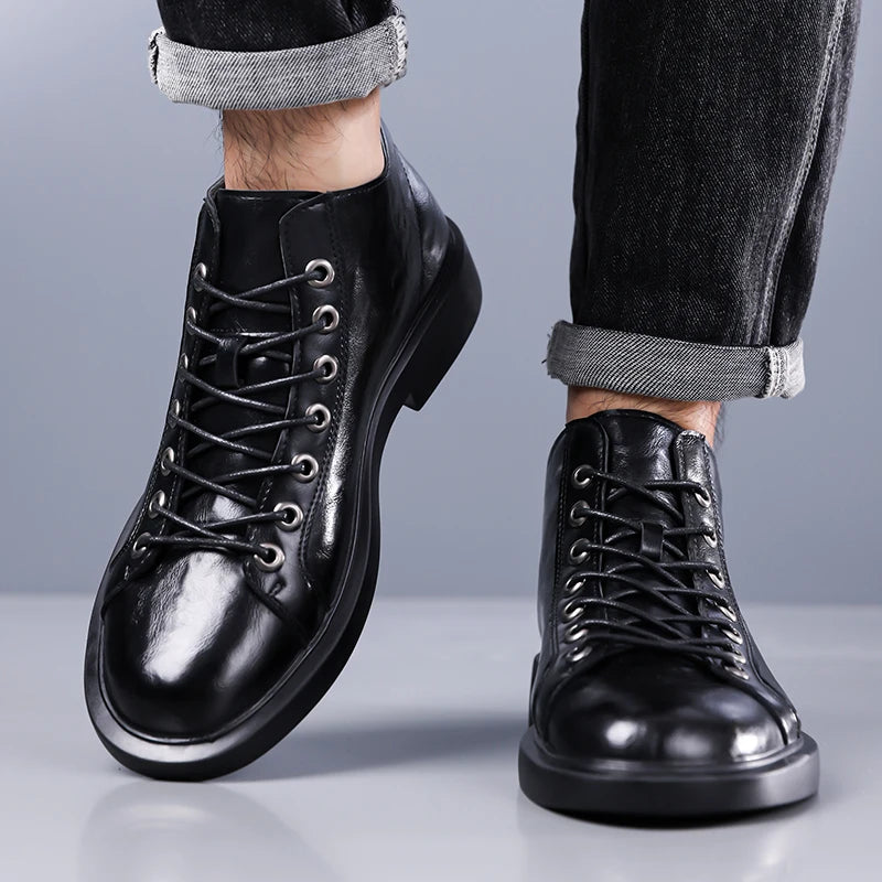 Ailton - Bottes en Cuir À Lacets