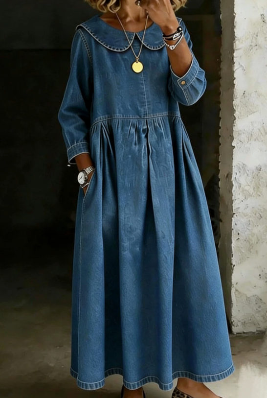 Dasol - Robe en Jean À Manches Longues