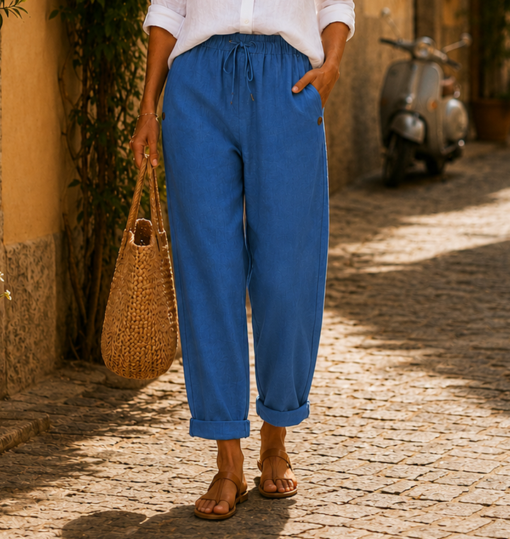 Pillina - Pantalon En Lin Avec Cordon De Serrage à La Taille