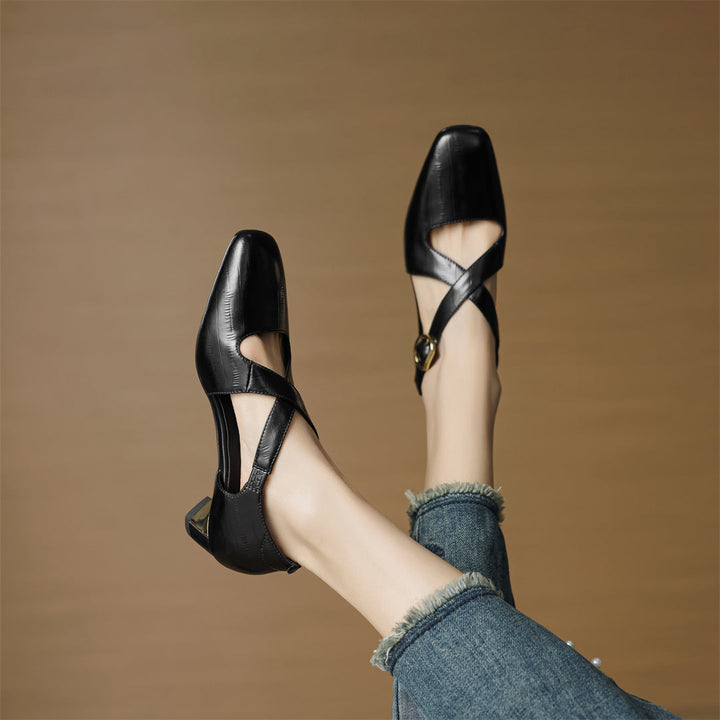 Malena - Chaussures À Lanières Croisées en Cuir